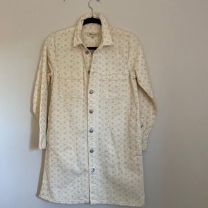 NWT Madewell Cream Eyelet Denim Dress Size XS